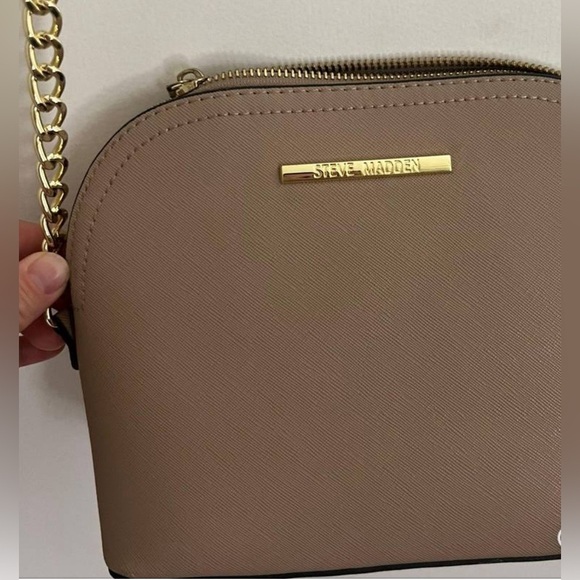 Steve Madden beige double zipper purse with long crossbody chain - Picture 13 of 13